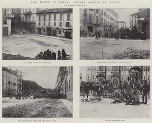 Zavargások Olaszországban, utcai jelenetek Milánóban alkotó: English Photographer