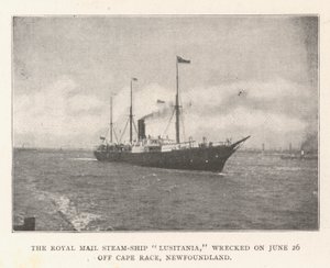 A Lusitania Royal Mail gőzhajó roncs június 26-án az új-fundlandi Cape Race-nél alkotó: English Photographer
