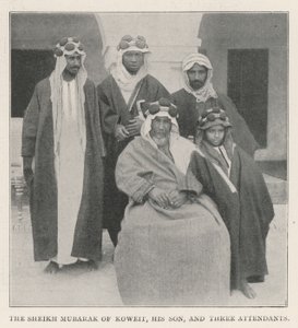 Koweit Mubarak sejkje, fia és három kísérője alkotó: English Photographer