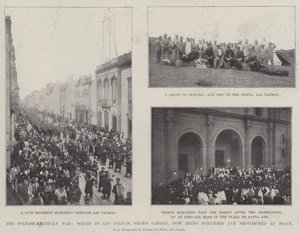 A spanyol-amerikai háború, jelenetek Las Palmasban, Grand Canary, most Spanyolország megerősíti és ellátja alkotó: English Photographer