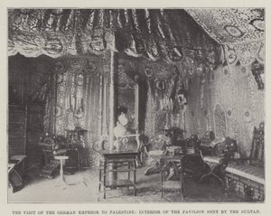 A német császár látogatása Palesztinában, a szultán által küldött pavilon belseje alkotó: English Photographer