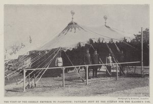 A német császár látogatása Palesztinában, a pavilon, amelyet a szultán küldött a Kaisers használatára alkotó: English Photographer