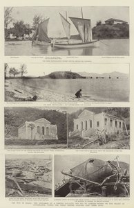 A brazil háború, egy pormagazin felrobbanása Rio de Janeiro mellett, jelenetek a Governador szigetén, ahol a három brit tiszt életét vesztette alkotó: English Photographer