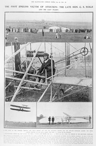 A repülés első angol áldozata: a néhai Hon. C.S. Rolls és utolsó repülése a The Illustrated London News-tól, 1910. július 16. alkotó: English Photographer