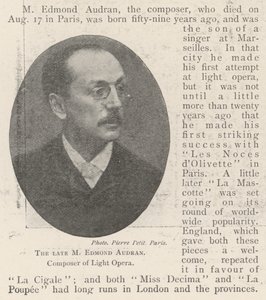 A néhai M. Edmond Audran, a Light Opera zeneszerzője alkotó: English Photographer