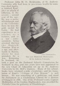 A néhai Meiklejohn professzor, a St Andrews Egyetemen alkotó: English Photographer