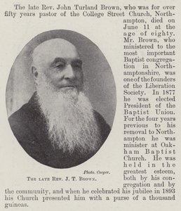 A néhai J. T. Brown tiszteletes alkotó: English Photographer