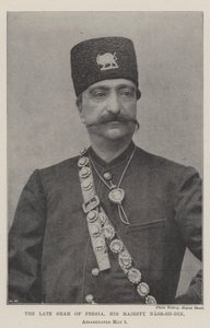 Perzsia néhai sahját, Nasr-ed-Din őfelségét május 1-jén meggyilkolták alkotó: English Photographer