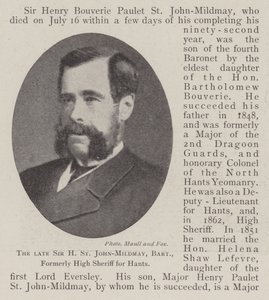 A néhai Sir H St John-Mildmay, Baronet, korábban Hants fő seriffje alkotó: English Photographer