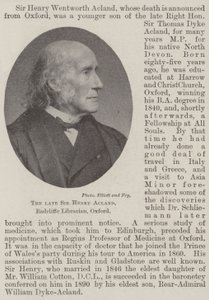 A néhai Sir Henry Acland, Radcliffe könyvtáros, Oxford alkotó: English Photographer