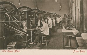 A londoni Royal Mint sajtóterme alkotó: English Photographer