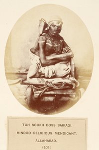 Tun Sookh Doss Bairago, Hindu Religious Mendicant, Allahabad, The People of India, J. Forbes Watson, megjelent 1868 (albumnyomat) alkotó: English Photographer