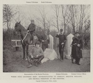 Ahol négy ország találkozik, Németország, Belgium, Hollandia és a határon lévő semleges terület képviselői alkotó: English Photographer