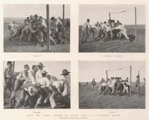A skót gárdával Dél-Afrikában, futballmérkőzés alkotó: English Photographer