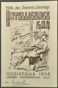 A Seasons Greetings, Intelligence G.H.Q., 1918 karácsonya E. M. Jacktől, 1918 alkotó: English Photographer