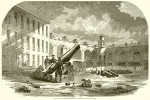 Egy 10 hüvelykes Columbiad, amelyet Morterként szereltek fel Fort Sumterben alkotó: English School