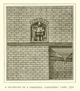 Egy kertész domborműve, Gardeners Lane, 1791 alkotó: English School