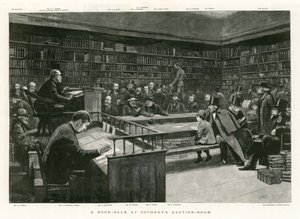 Könyveladás a Sothebys aukciós termében alkotó: English School