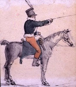 Katonafiú lóháton, 1820 körül (akvarell, papír) alkotó: English School