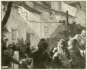 Erős fény áradt a ház ablakából (tinta papíron) alkotó: English School