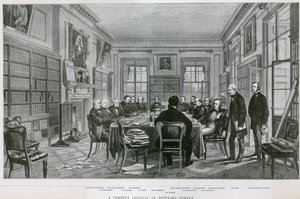A kabinettanács a Downing Street 10-ben alkotó: English School