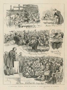 Színészek karácsonyi vacsorája szegény gyerekeknek Lambethben alkotó: English School