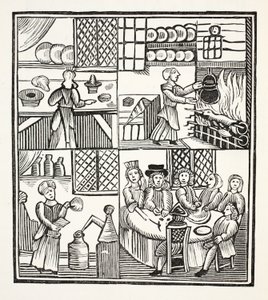 A Cookery Receipts gyűjteménye, illusztráció a Chap-books of the Eightenth Century-ből, John Ashton, pub. 1882 alkotó: English School