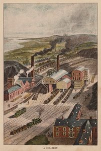 A Colliery (színes litográfia) alkotó: English School
