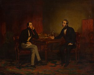 Beszélgetési darab, 1840 körül (olaj, vászon) alkotó: English School