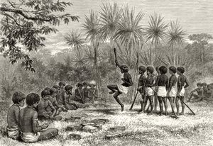A Corroboree, 1880 körül, Howard Willoughby „Australian Pictures” című művéből, a Religious Tract Society, London, 1886 alkotó: English School