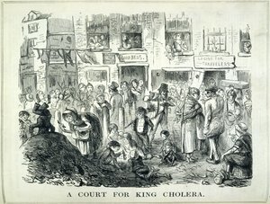 A kolera király udvara, illusztráció a „Punch”-ból, 1852. szeptember 25. (litho) alkotó: English School