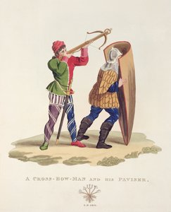 Egy Cross-íjász és a Paviser, 1433, Samuel Rush Meyrick ősi páncéljából, 1824 alkotó: English School