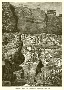 Gyémántbánya Kimberleyben, Griqualand West alkotó: English School