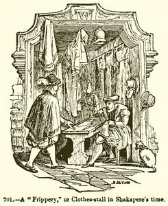 Egy frippery, vagy ruhabódé Shakespeare idejében alkotó: English School