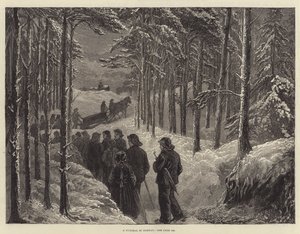 Temetés Norvégiában (metszet) alkotó: English School