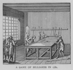 Biliárdjáték 1781-ben (metszet) alkotó: English School
