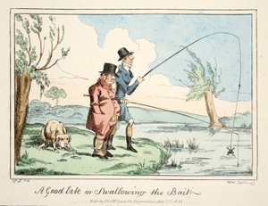 Egy jó falat vagy a csali lenyelése, kocsma. 1835 (kézzel színezett metszet) alkotó: English School