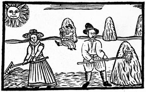 A betakarítási jelenet, illusztráció az "A Book of Roxburghe Ballads"-ból. alkotó: English School
