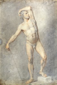 Egy férfi akt, 1770 körül (színes kréták papíron)
