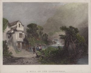 Malom a Llanberrisen (színes metszet) alkotó: English School