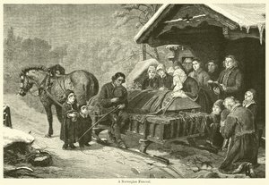 Norvég temetés (metszet) alkotó: English School