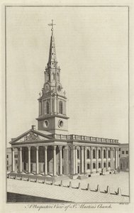 A londoni St Martins templom perspektivikus képe