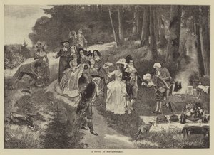 Piknik Fontainebleau-ban (metszet) alkotó: English School