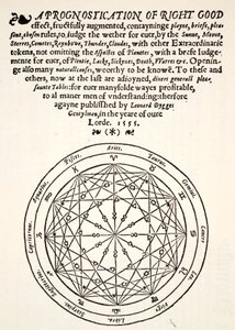 A helyes jó előrejelzése, Leonard Dygges, nyomta: Thomas Gemini, Blacke Friars, London, 1555 alkotó: English School