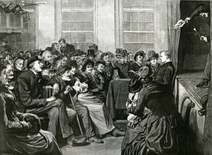 Szombat esti szórakozás a szegényeknek, St Albans Hall, Baldwins Gardens, Holborn alkotó: English School