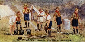 Egy cserkész kérdés nélkül engedelmeskedik a parancsoknak, 1929 alkotó: English School