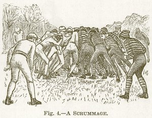 Egy összecsapás, illusztráció Cassell Sportok és időtöltések könyvéhez, 1890 körül alkotó: English School