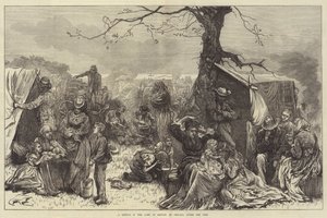 Vázlat a chicagói menedéktáborban, a tűz után (metszet) alkotó: English School
