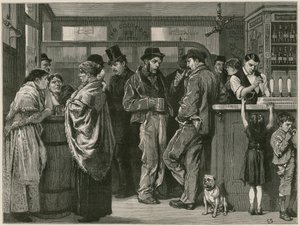 Vasárnap délután a Gin-palotában, az életből merítve alkotó: English School