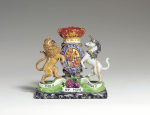 Walton Armorial Spill Vase, mint a brit királyi címer, 1825 körül (gyöngydísz) alkotó: English School